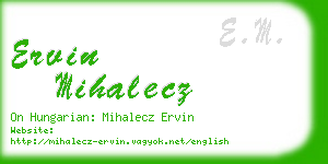 ervin mihalecz business card